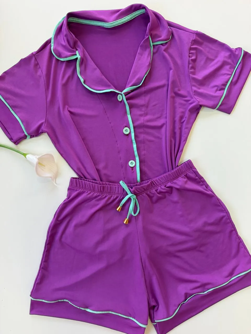 Pijama Americano Fluity Liso — Roxo