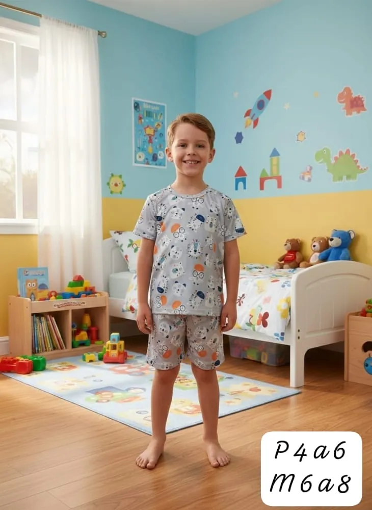 Pijama Infantil Menino — Cinza Claro