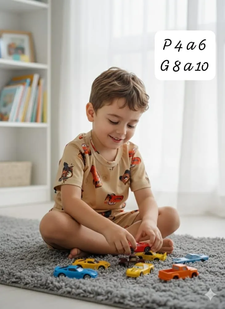 Pijama Infantil Menino — Dinossauro Bege