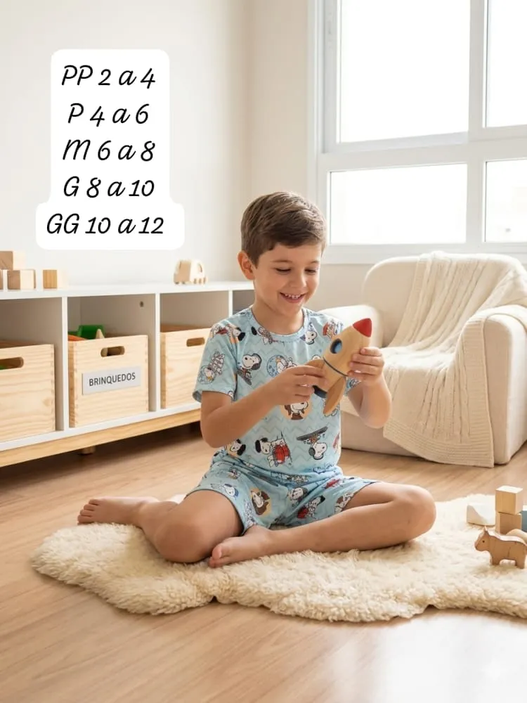 Pijama Infantil Menino — Azul Claro