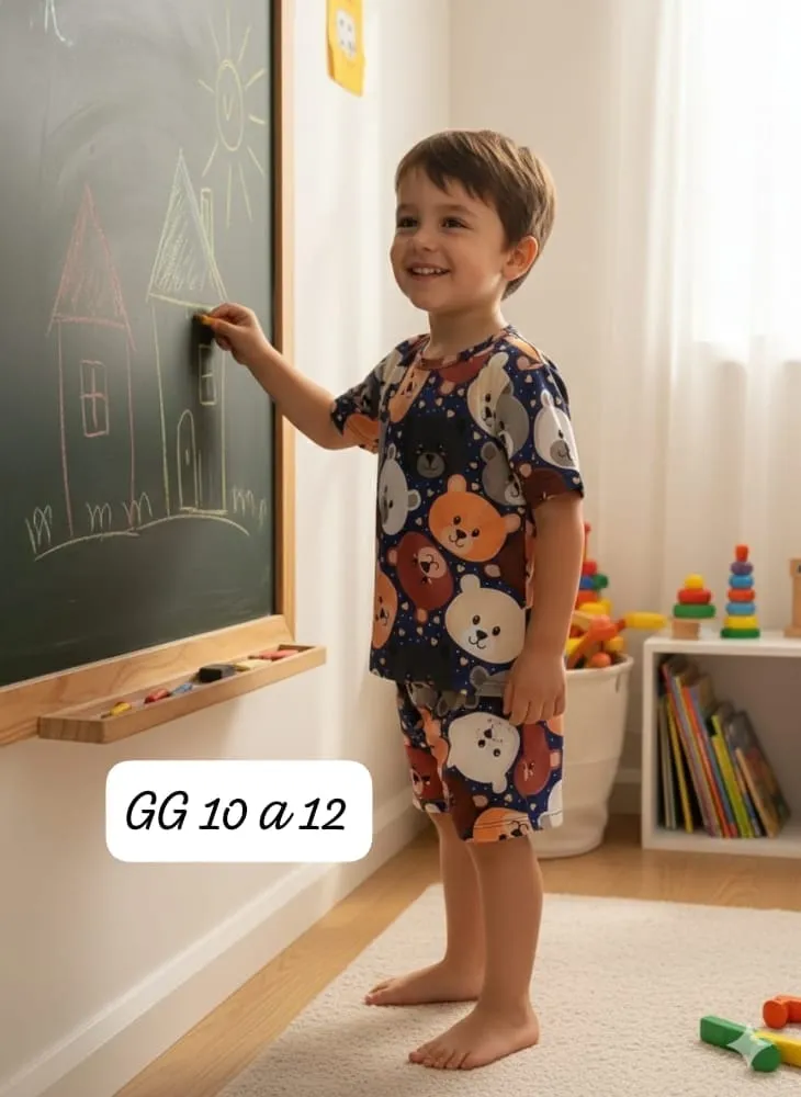 Pijama Infantil Menino — Ursinhos Preto