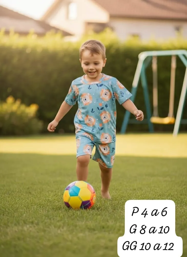 Pijama Infantil Menino — Bichinhos Azul