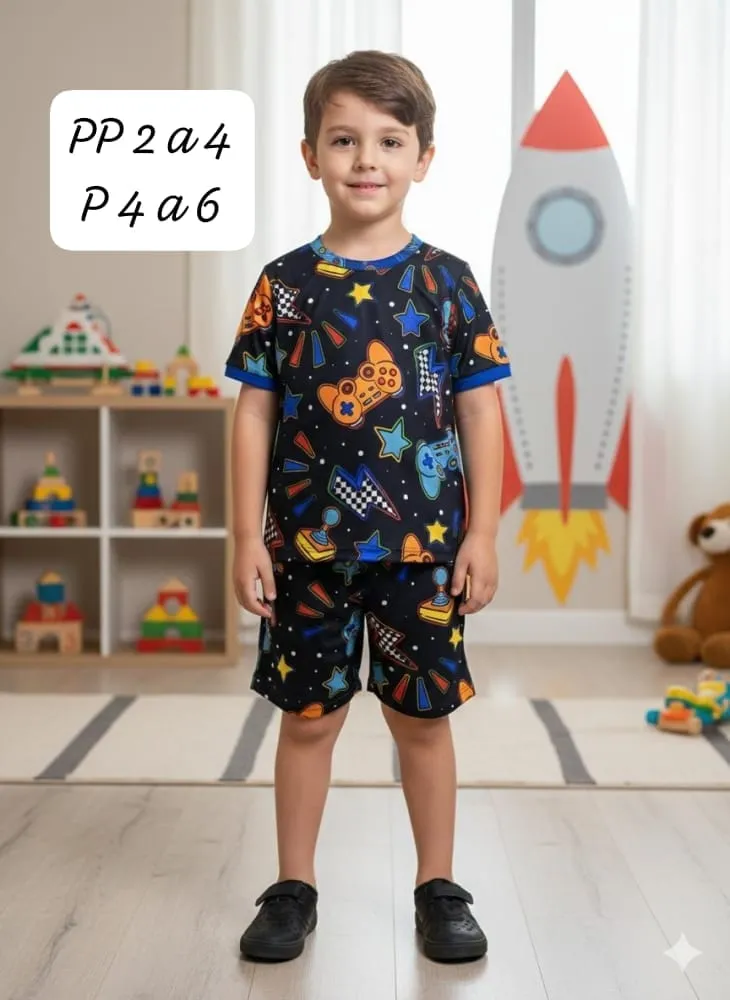 Pijama Infantil Menino — Espacial Preto