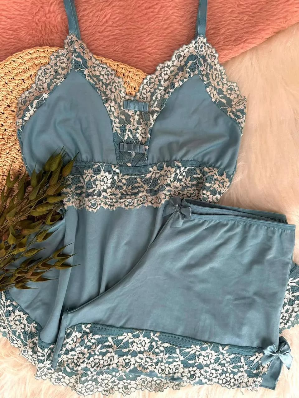 Baby Doll Diamante Borboleta — Azul Serenity
