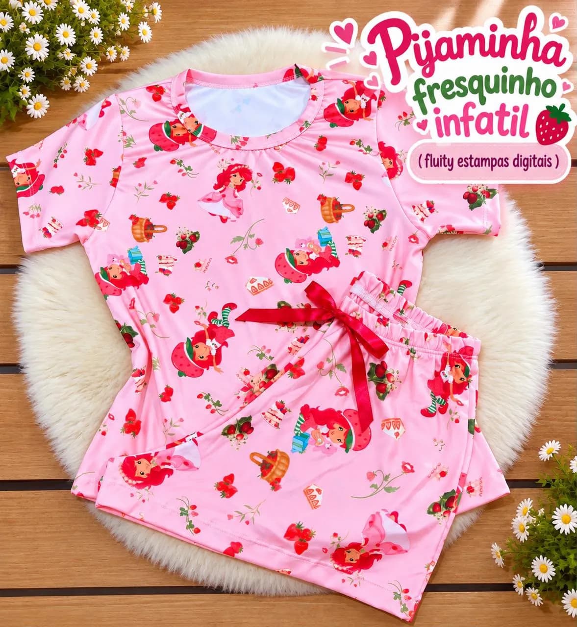 Baby Doll Infantil — Moranguinho Rosa