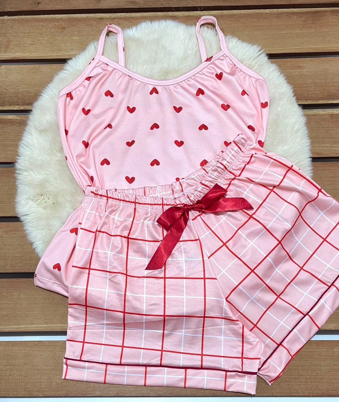 Baby Doll Karen — Coração Rosa e Vermelho