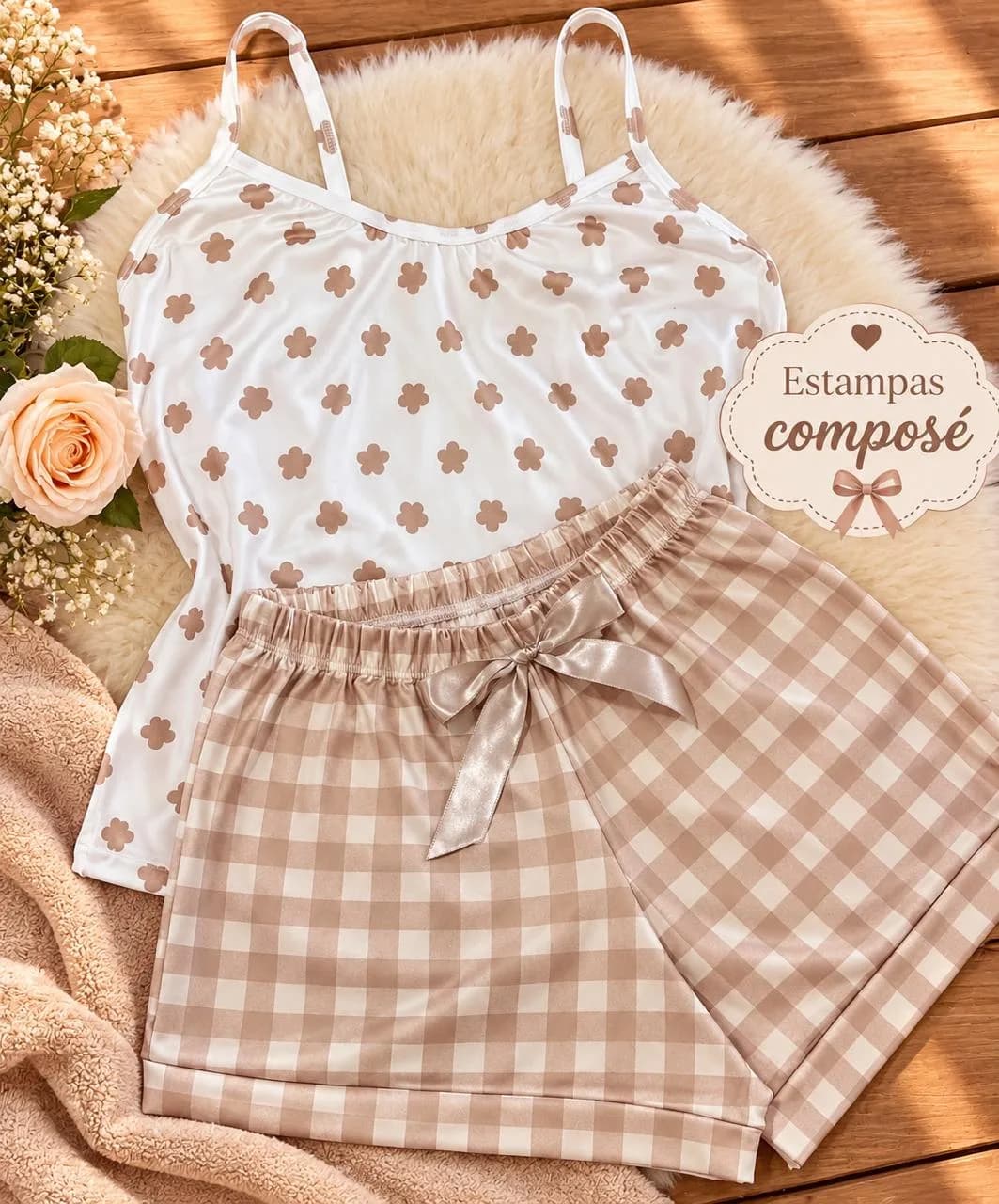Baby Doll Karen — Florzinha Bege